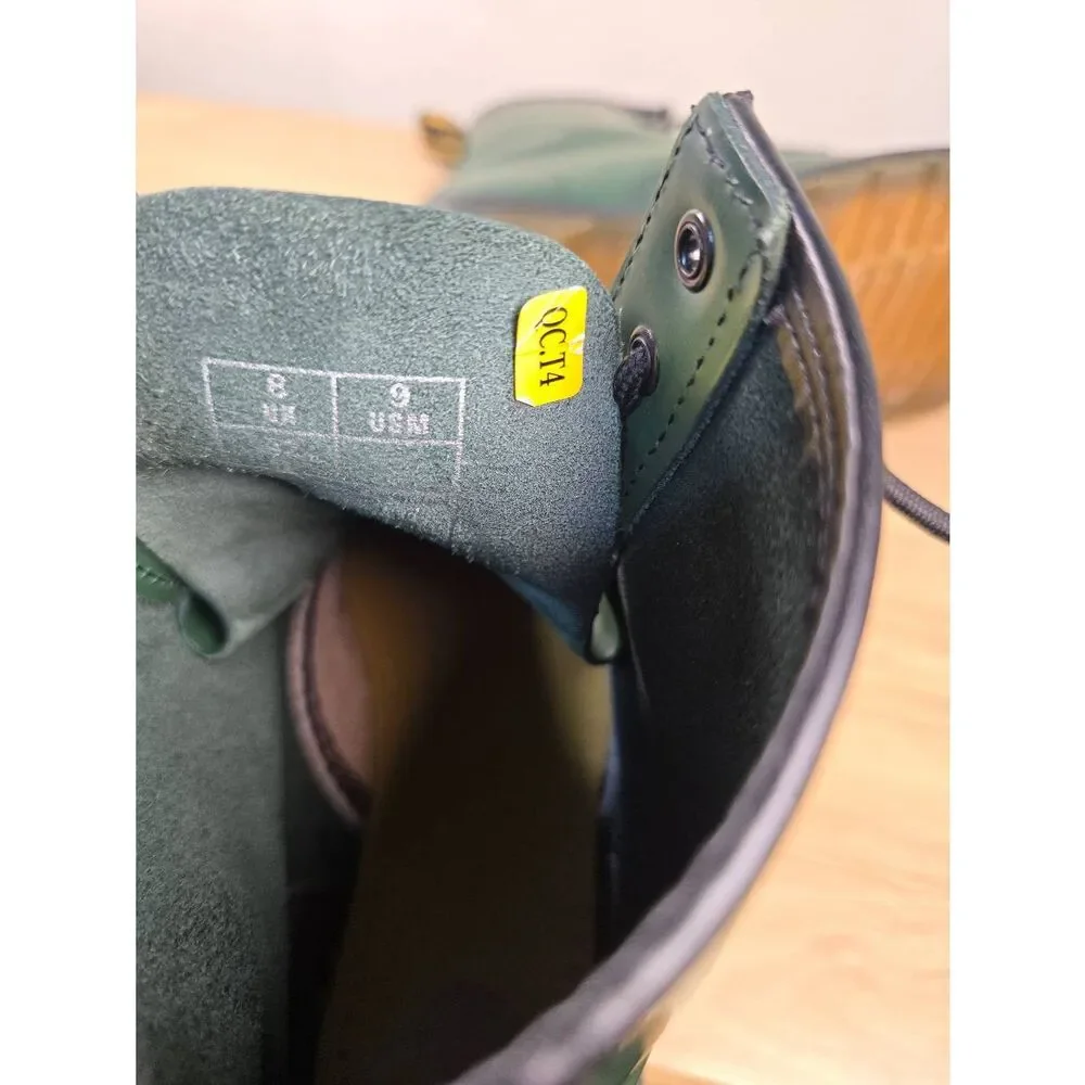 Dr. Martens 1460 Smooth Leather Lace Up Boots Green Men's Size 9
